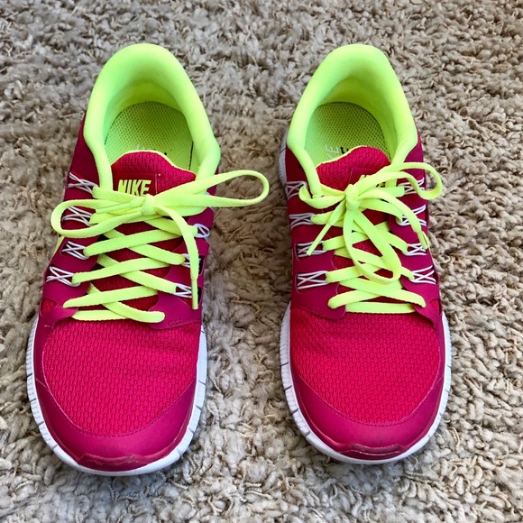 Nike Free Run 5.0 - Neon Pink/Yellow-Green - Picture 3 of 6